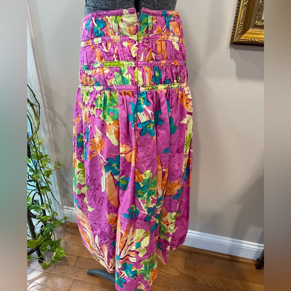 Jones wear jeans co ladies size 8‎ side zip Hawaiian print all cotton skirt - Picture 4 of 12